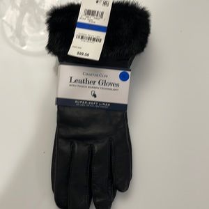 Ladies, charter club, leather gloves, extra large
